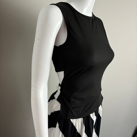 Commense Chic tie Back Crop top Sleeveless‎ Black M - Picture 11 of 12